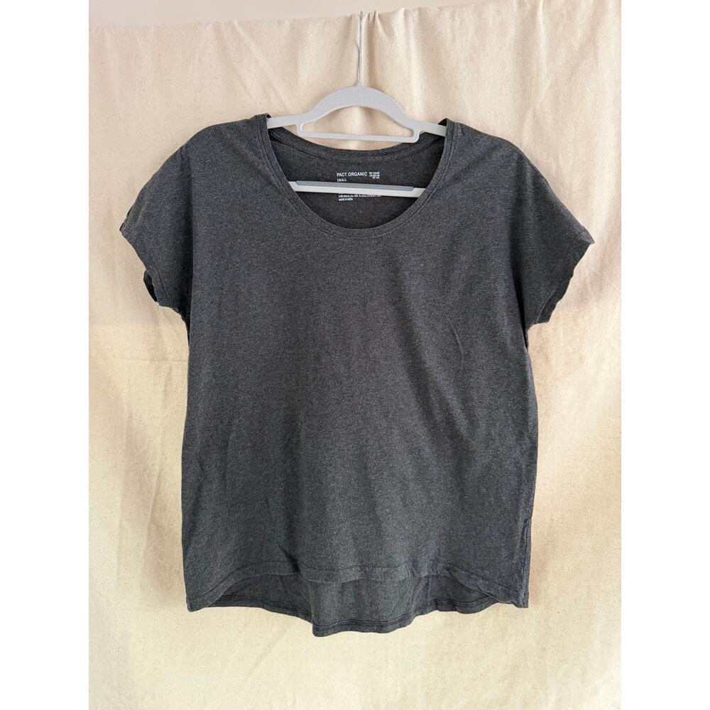 Pact Organic Cotton Grey Tee Shirt Womens Small